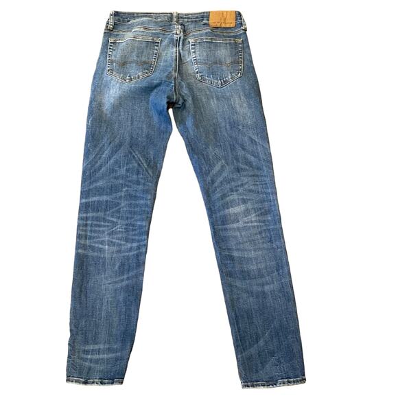 American Eagle Men's Next Level Flex Patched Distressed Skinny Jean Size 32x34 - Picture 2 of 9